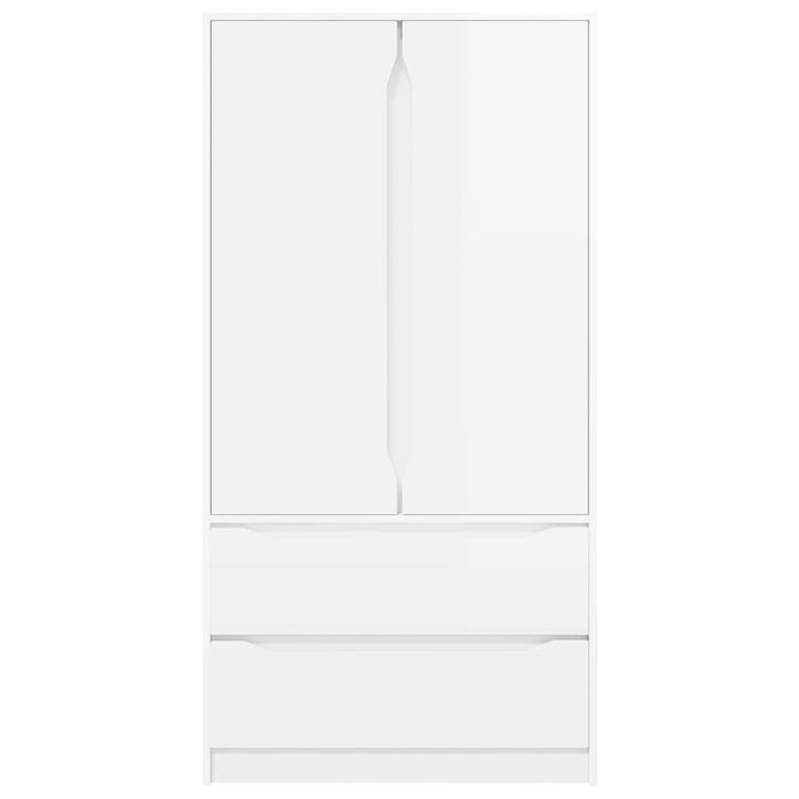 Garderobeskab Højglans Hvid 79,5 x 49 x 156 cm Konstrueret træ
