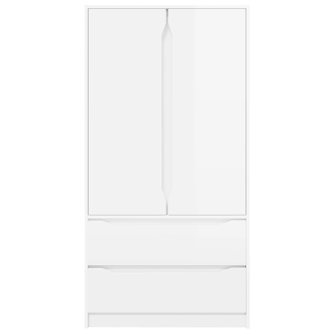 Garderobeskab Højglans Hvid 79,5 x 49 x 156 cm Konstrueret træ
