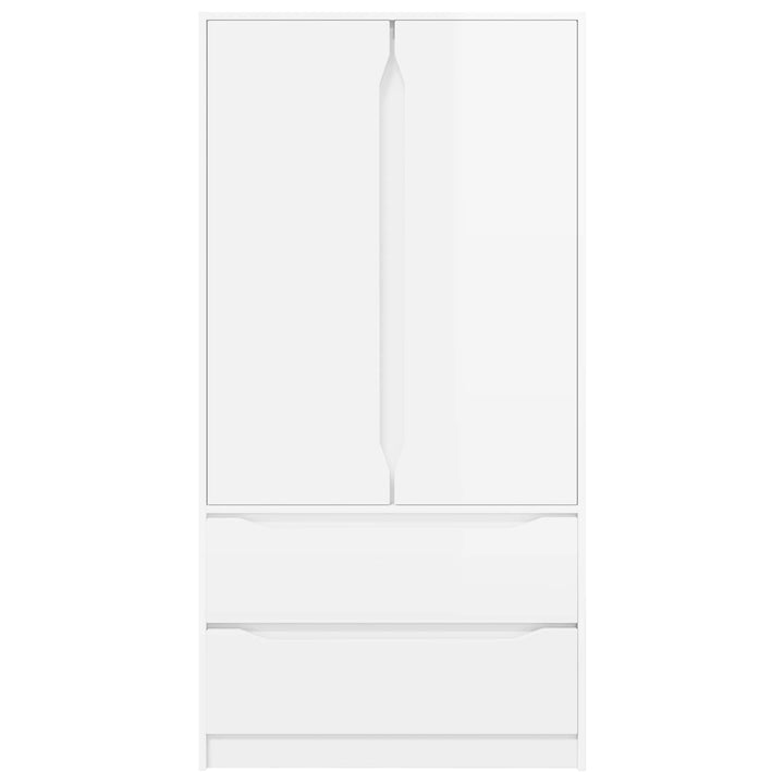 Garderobeskab Højglans Hvid 79,5 x 49 x 156 cm Konstrueret træ