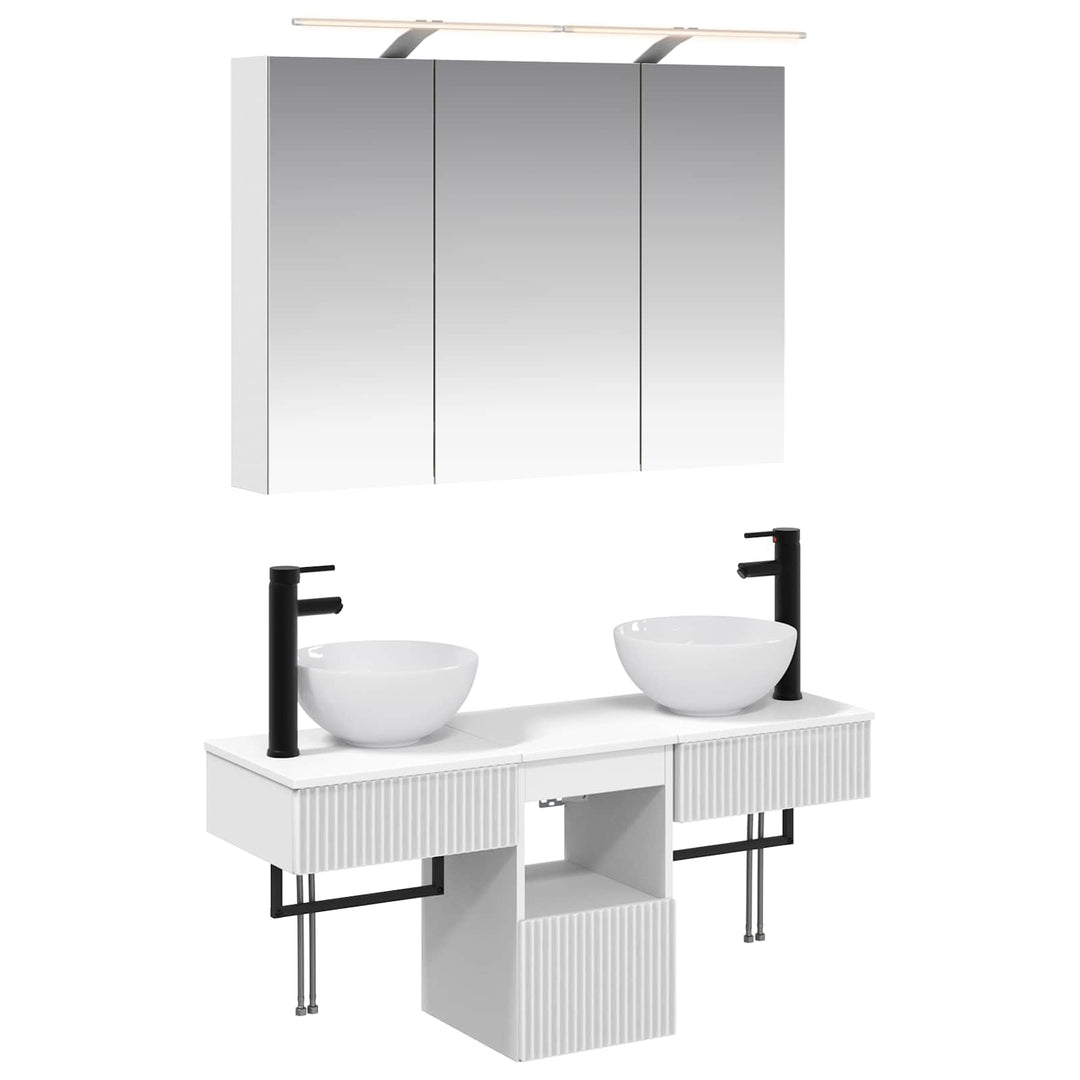 Badeværelsesskabsæt 4 pcs Hvid 100 x 14,5 x 70 cm