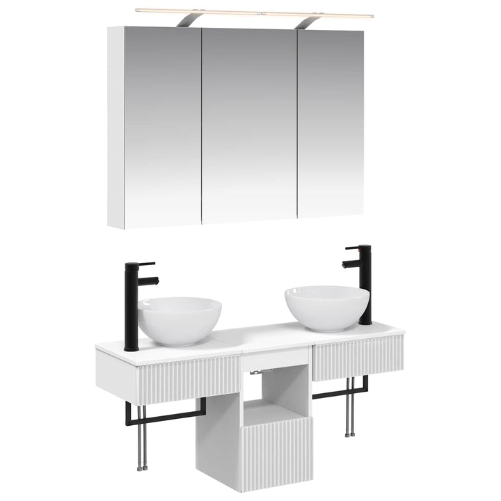 Badeværelsesskabsæt 4 pcs Hvid 100 x 14,5 x 70 cm