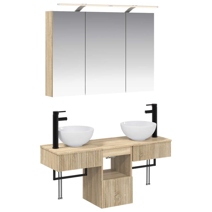 Badeværelsesskabsæt 4 pcs Sonoma-eg 100 x 14,5 x 70 cm