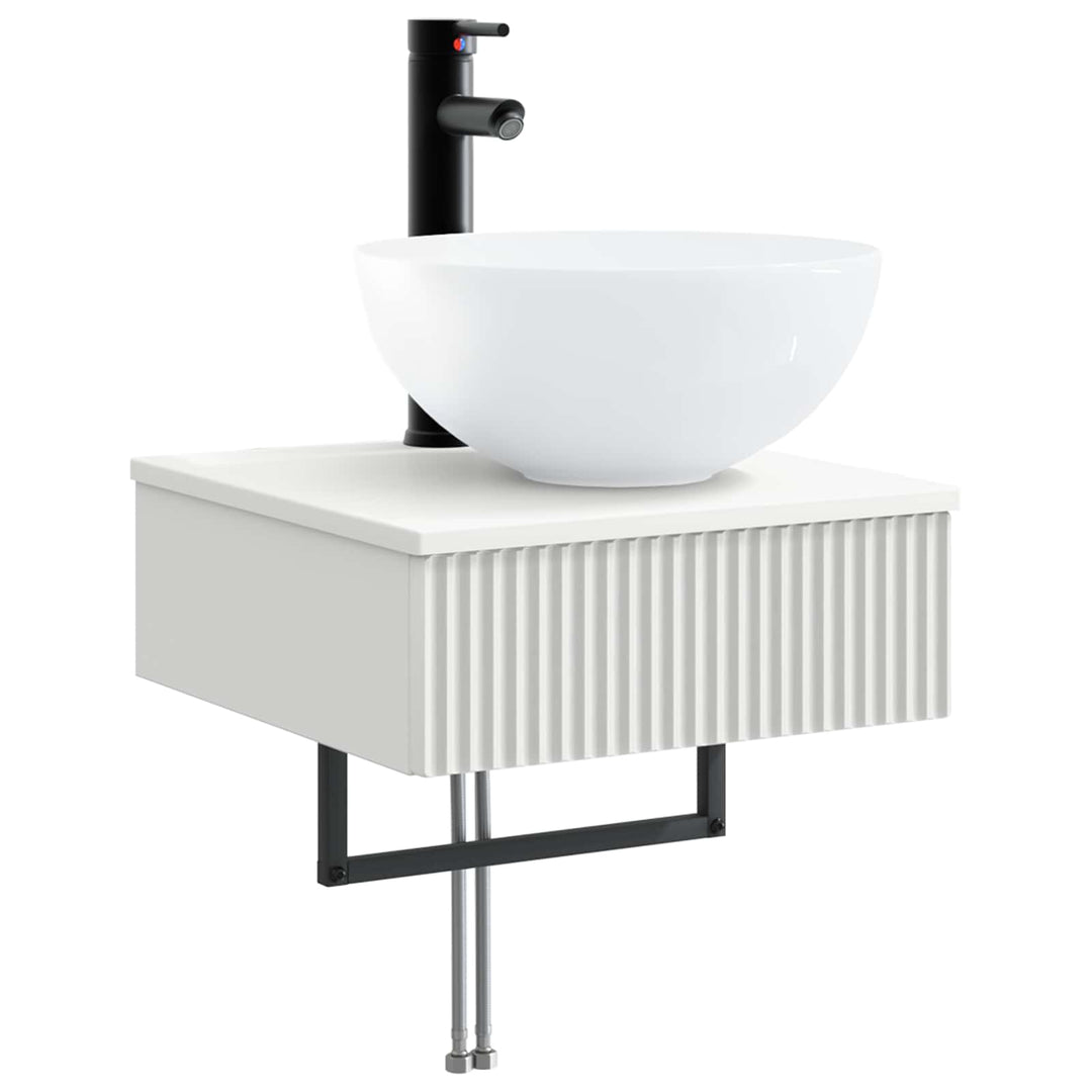 Badeværelsesskabsæt 5 pcs Hvid 40 x 10,5 x 60,5 cm
