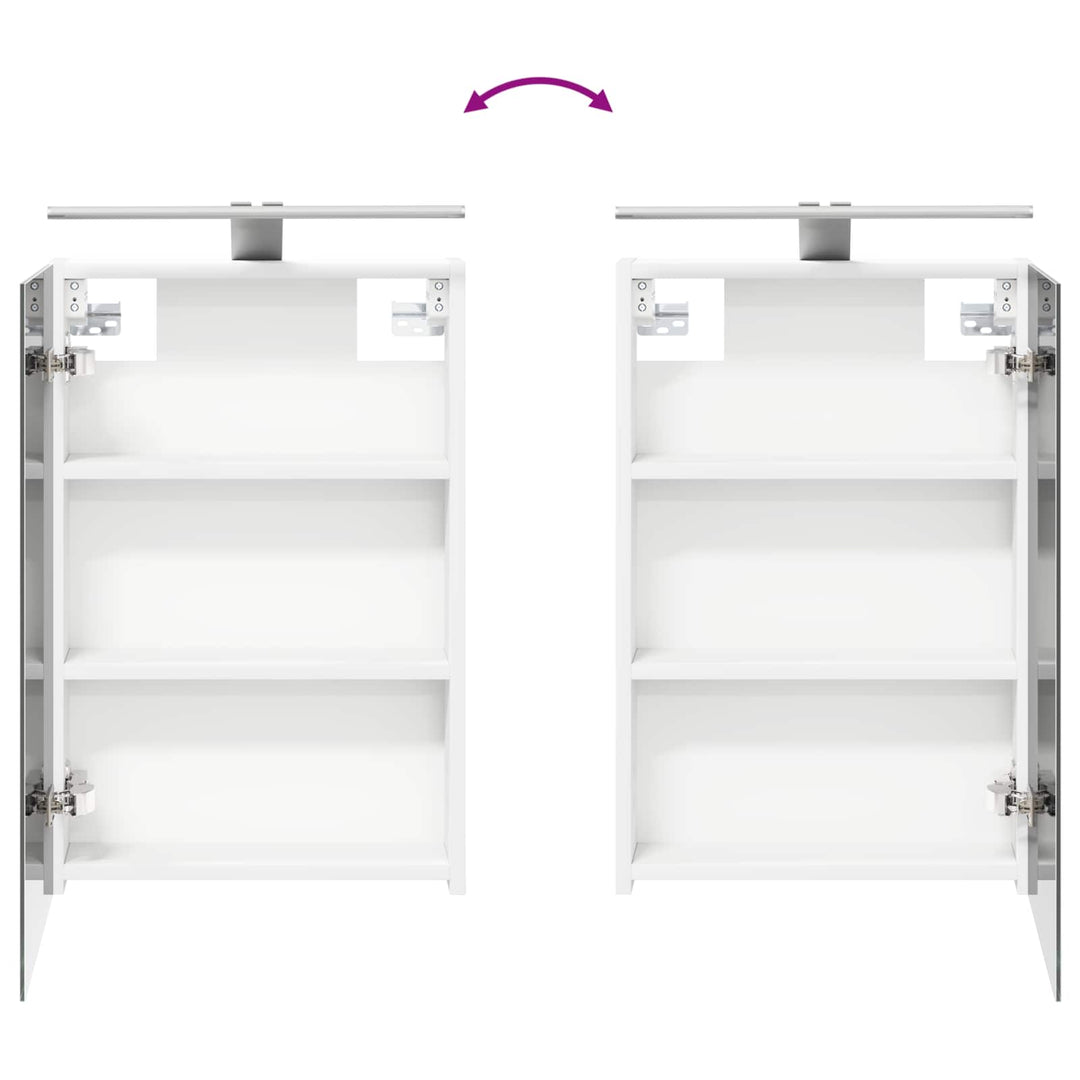 Badeværelsesskabsæt 5 pcs Hvid 40 x 10,5 x 60,5 cm