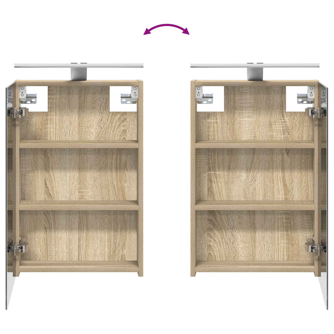 Badeværelsesskabsæt 5 pcs Sonoma-eg 40 x 10,5 x 60,5 cm