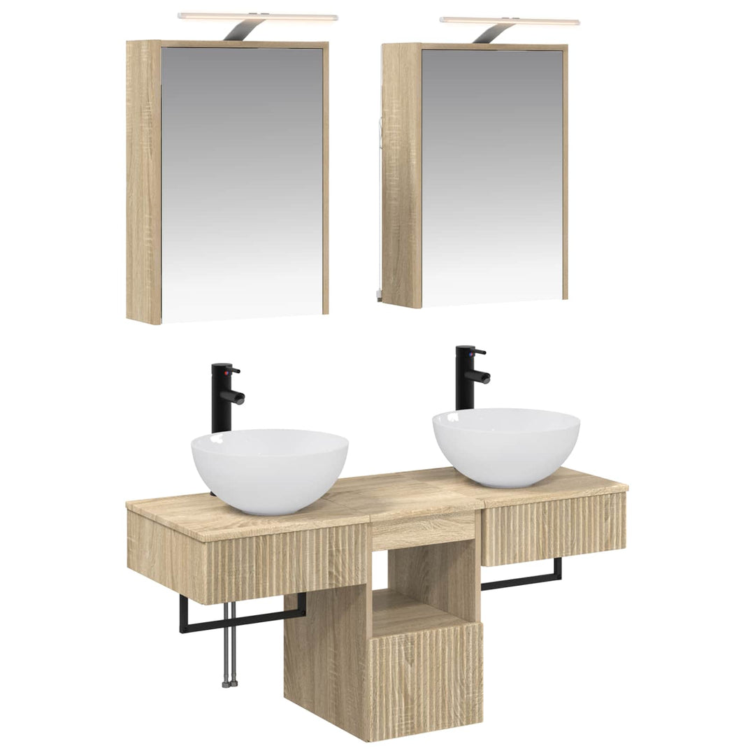 Badeværelsesskabsæt 5 pcs Sonoma-eg 43 x 16 x 62,5 cm