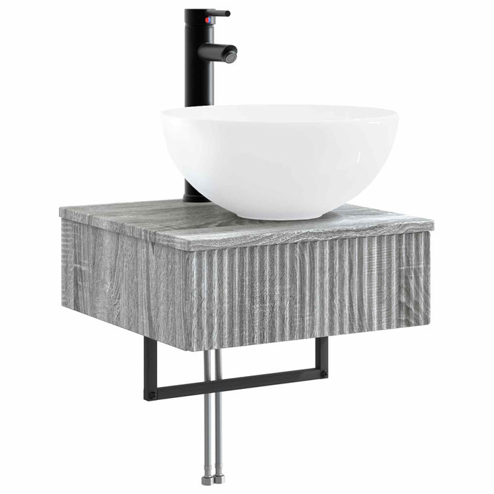 Badeværelsesskabsæt 5 pcs Grå Sonoma 43 x 16 x 62,5 cm
