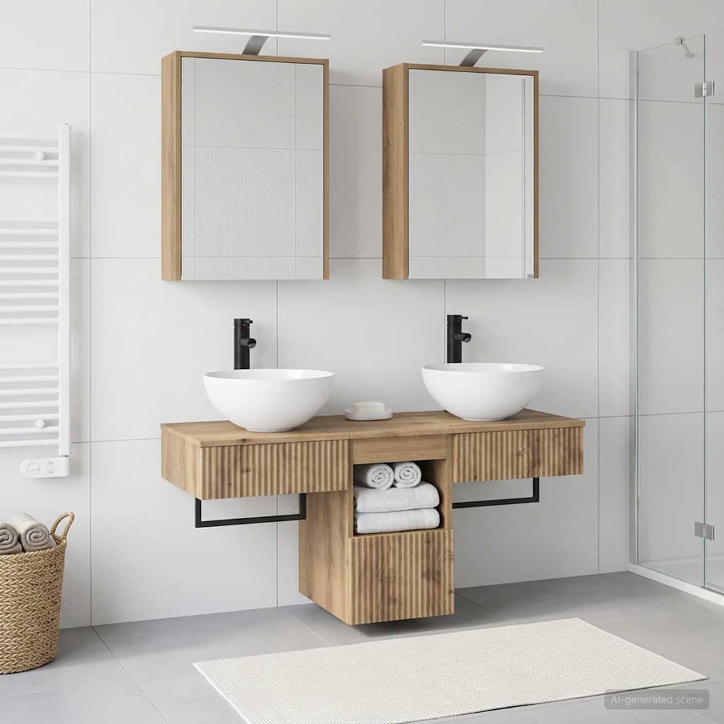 Badeværelsesskabsæt 5 pcs Artisan-eg 43 x 16 x 62,5 cm