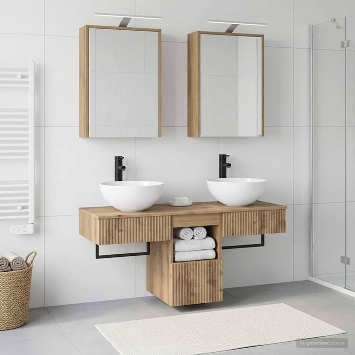 Badeværelsesskabsæt 5 pcs Artisan-eg 43 x 16 x 62,5 cm