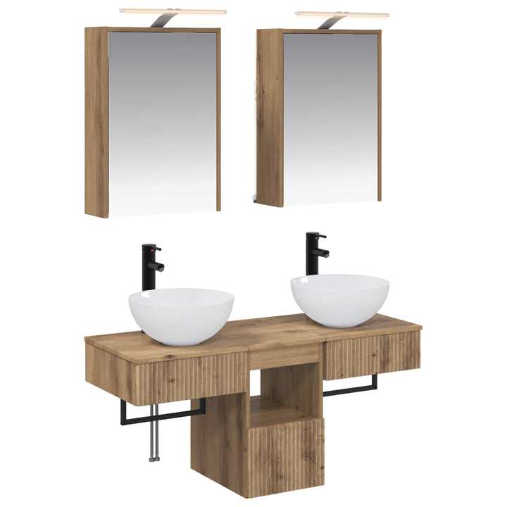 Badeværelsesskabsæt 5 pcs Artisan-eg 43 x 16 x 62,5 cm