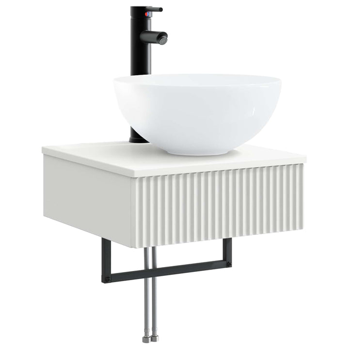 Badeværelsesskabsæt 5 pcs Hvid 43 x 11,5 x 60,5 cm