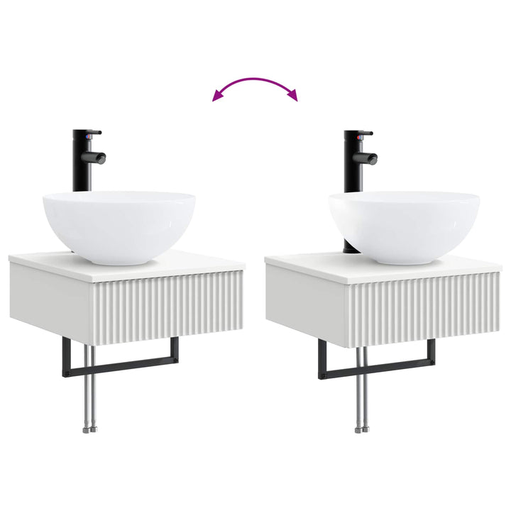 Badeværelsesskabsæt 5 pcs Hvid 43 x 11,5 x 60,5 cm