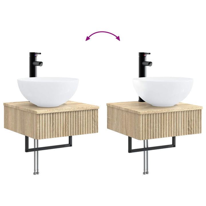 Badeværelsesskabsæt 5 pcs Sonoma-eg 43 x 11,5 x 60,5 cm
