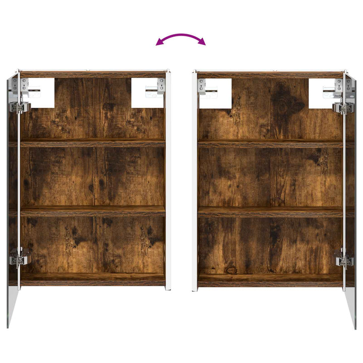 Badeværelsesskabsæt 5 pcs Røget eg 43 x 11,5 x 60,5 cm