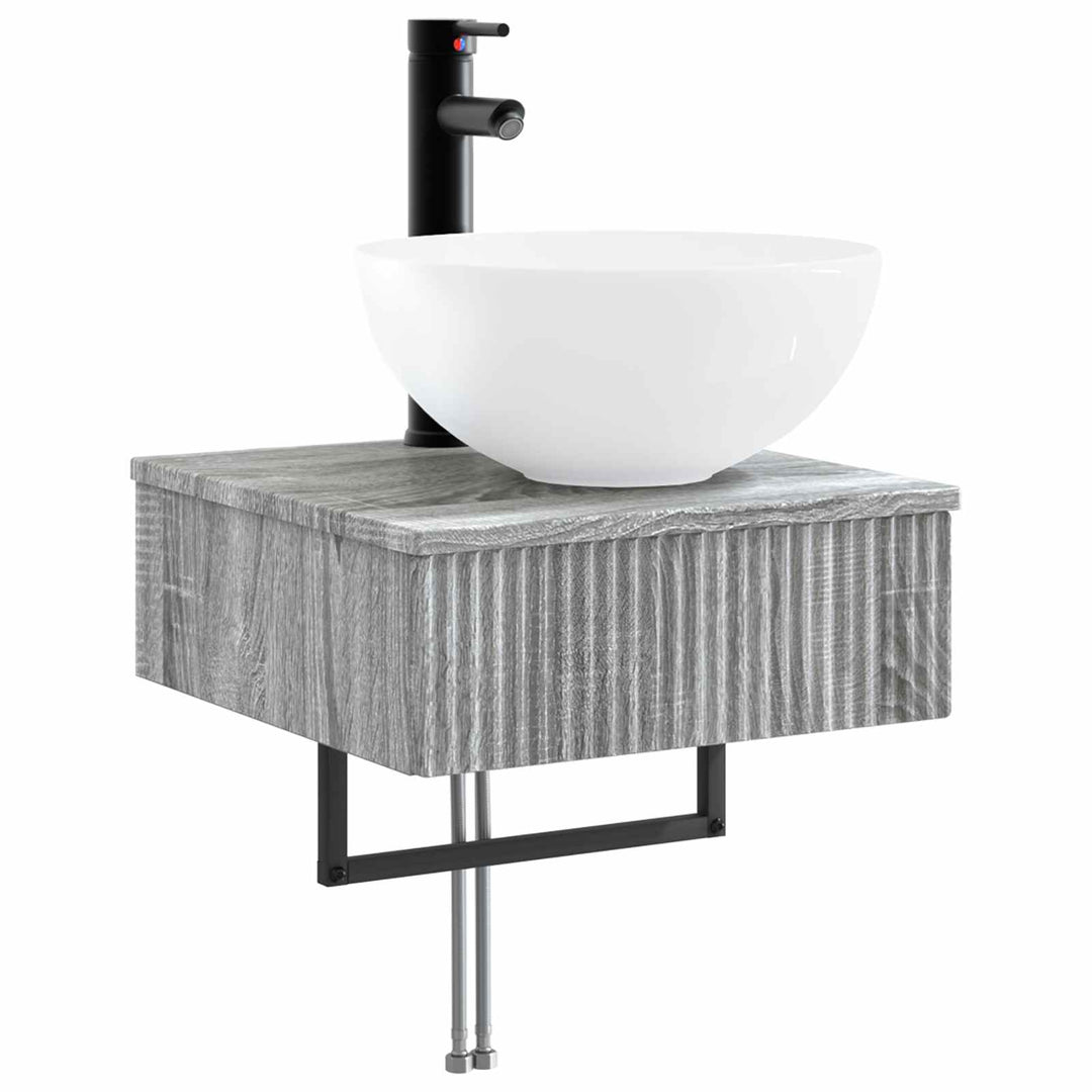 Badeværelsesskabsæt 5 pcs Grå Sonoma 43 x 11,5 x 60,5 cm