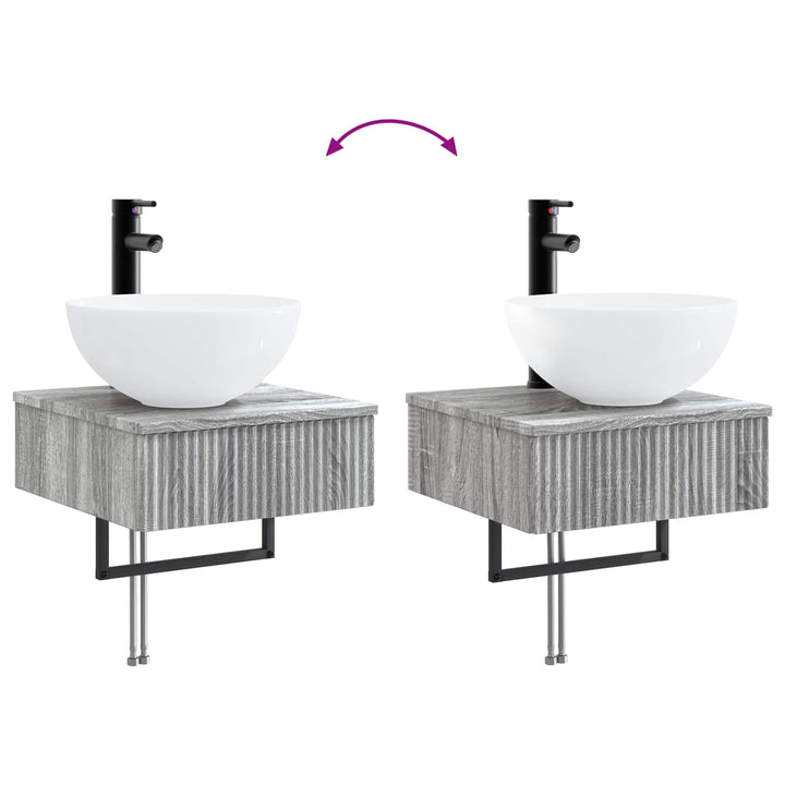 Badeværelsesskabsæt 5 pcs Grå Sonoma 43 x 11,5 x 60,5 cm