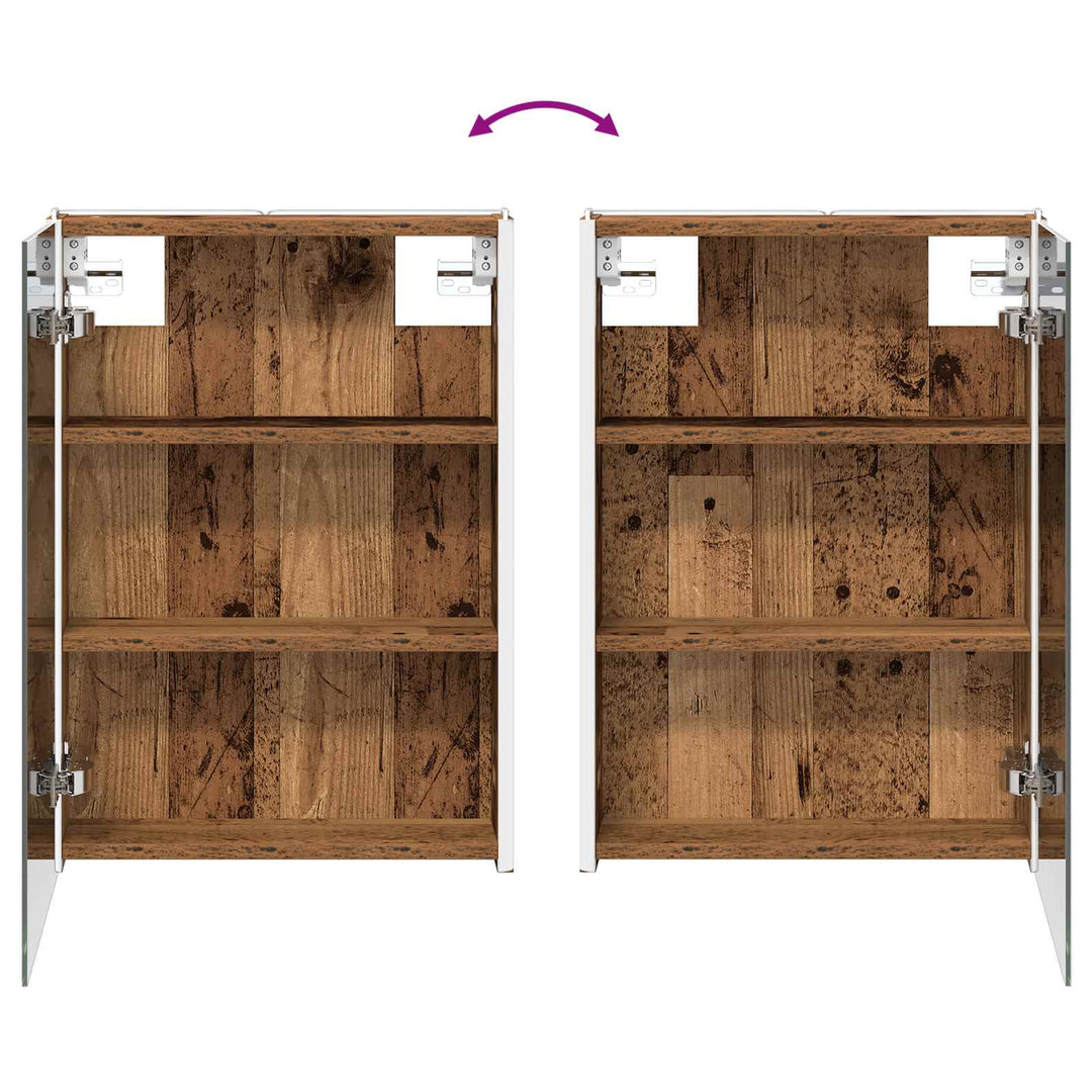 Badeværelsesskabsæt 5 pcs Gammelt træ 43 x 11,5 x 60,5 cm