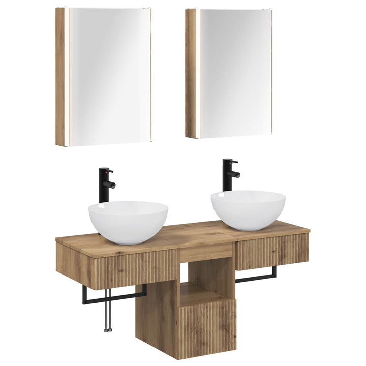 Badeværelsesskabsæt 5 pcs Artisan-eg 43 x 11,5 x 60,5 cm