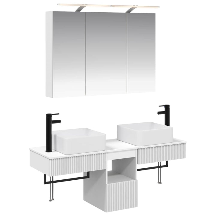 Badeværelsesskabsæt 4 pcs Hvid 100 x 14,5 x 70 cm