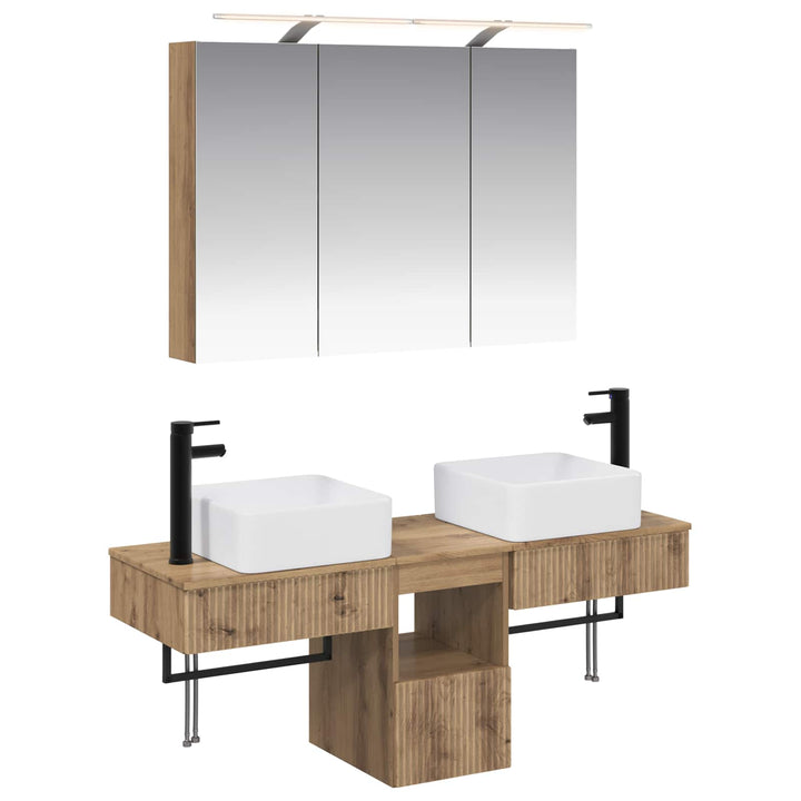 Badeværelsesskabsæt 4 pcs Artisan-eg 100 x 14,5 x 70 cm