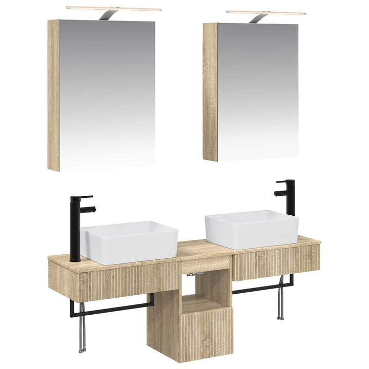 Badeværelsesskabsæt 5 pcs Sonoma-eg 50 x 14,5 x 70 cm