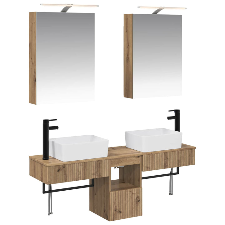 Badeværelsesskabsæt 5 pcs Artisan-eg 50 x 14,5 x 70 cm