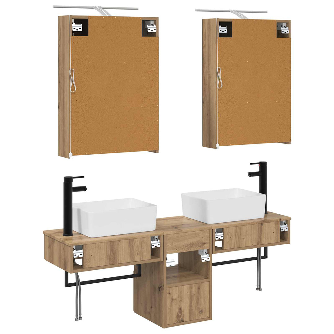Badeværelsesskabsæt 5 pcs Artisan-eg 50 x 14,5 x 70 cm