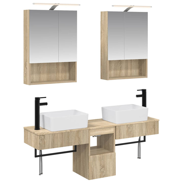 Badeværelsesskabsæt 5 pcs Sonoma-eg 50 x 14,5 x 70 cm