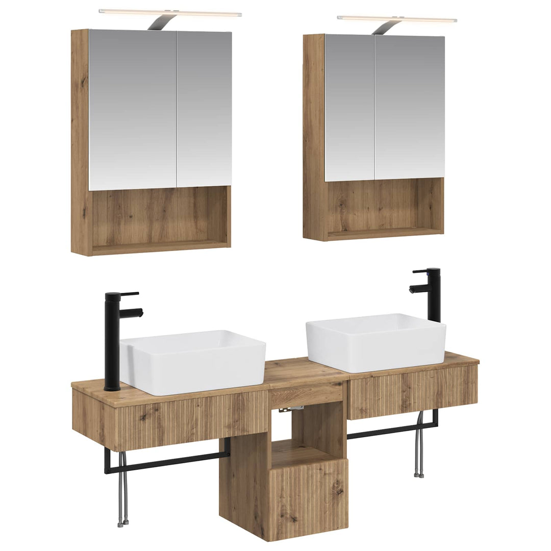 Badeværelsesskabsæt 5 pcs Artisan-eg 50 x 14,5 x 70 cm