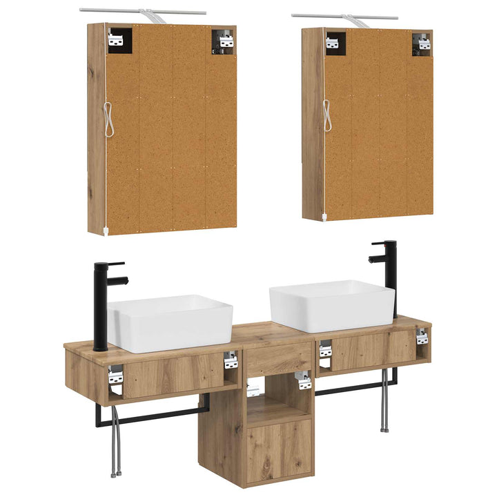 Badeværelsesskabsæt 5 pcs Artisan-eg 50 x 14,5 x 70 cm