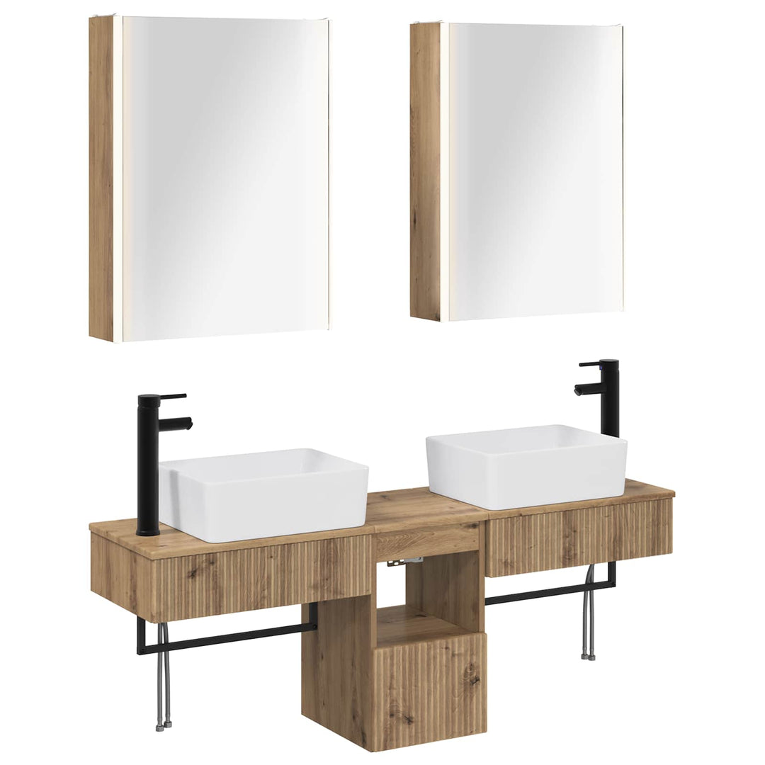 Badeværelsesskabsæt 5 pcs Artisan-eg 53 x 15,5 x 70 cm