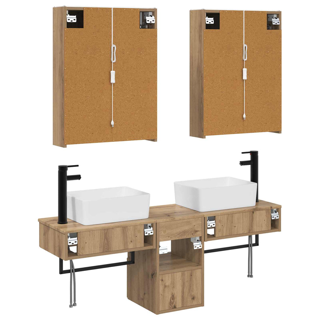 Badeværelsesskabsæt 5 pcs Artisan-eg 53 x 15,5 x 70 cm