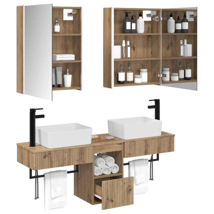 Badeværelsesskabsæt 5 pcs Artisan-eg 53 x 15,5 x 70 cm