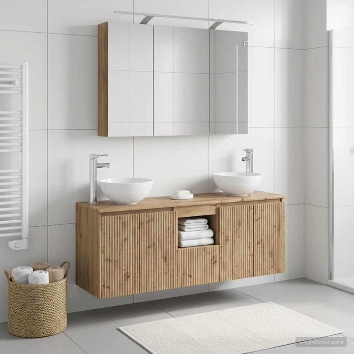 Badeværelsesskabsæt 4 pcs Artisan-eg 100 x 14,5 x 70 cm