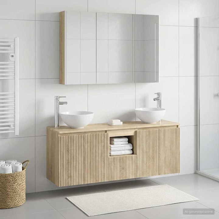 Badeværelsesskabsæt 4 pcs Sonoma-eg 103,5 x 15,5 x 70 cm