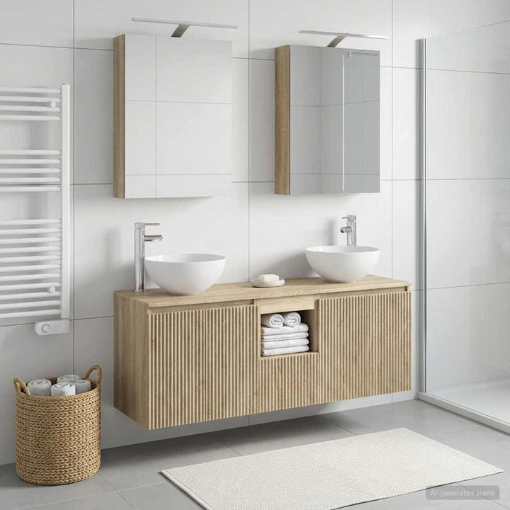 Badeværelsesskabsæt 5 pcs Sonoma-eg 50 x 14,5 x 70 cm