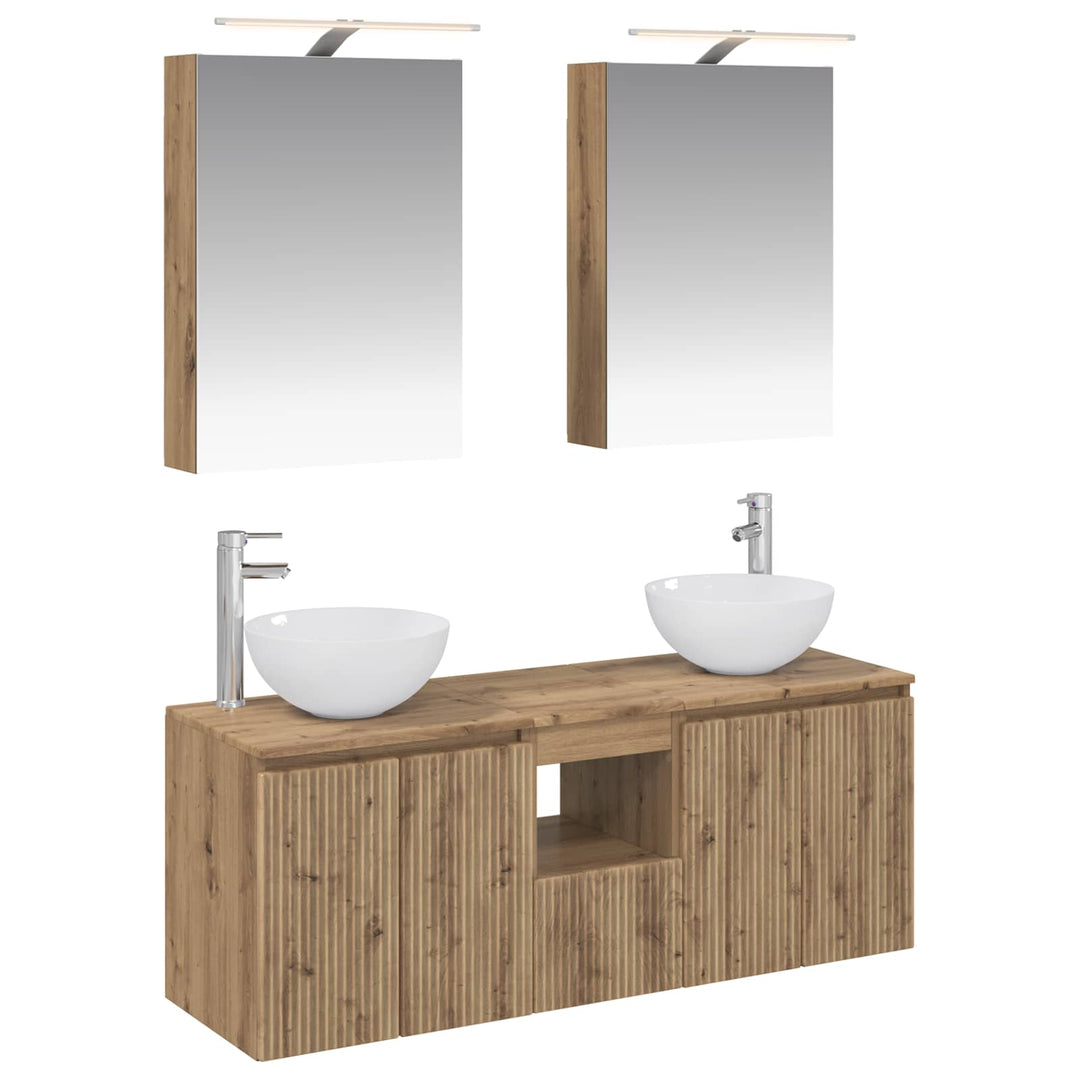 Badeværelsesskabsæt 5 pcs Artisan-eg 50 x 14,5 x 70 cm
