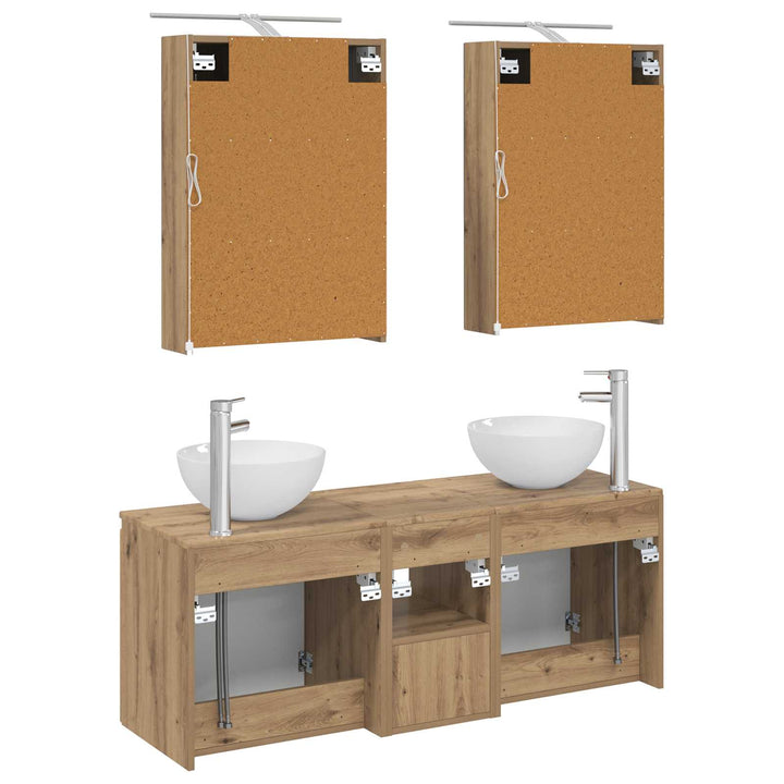 Badeværelsesskabsæt 5 pcs Artisan-eg 50 x 14,5 x 70 cm