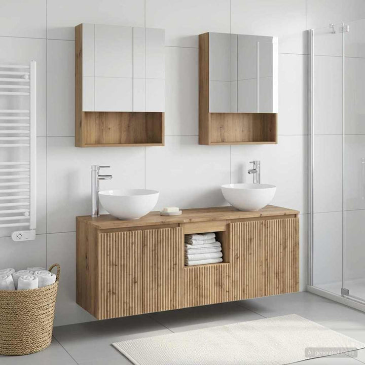 Badeværelsesskabsæt 5 pcs Artisan-eg 50 x 14,5 x 70 cm