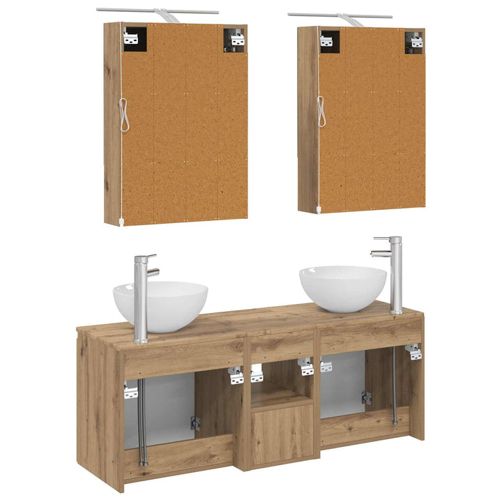Badeværelsesskabsæt 5 pcs Artisan-eg 50 x 14,5 x 70 cm