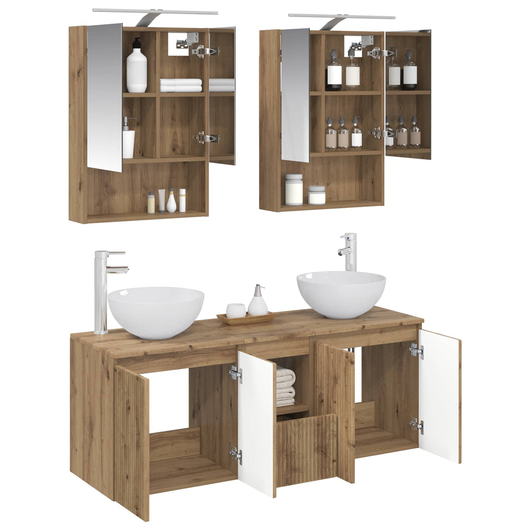 Badeværelsesskabsæt 5 pcs Artisan-eg 50 x 14,5 x 70 cm