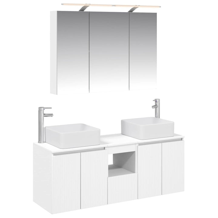 Badeværelsesskabsæt 4 pcs Hvid 100 x 14,5 x 70 cm