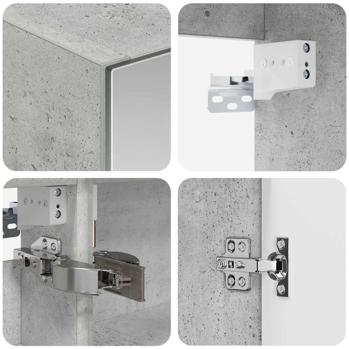 Badeværelsesskabsæt 5 pcs Betongrå Konstrueret træ