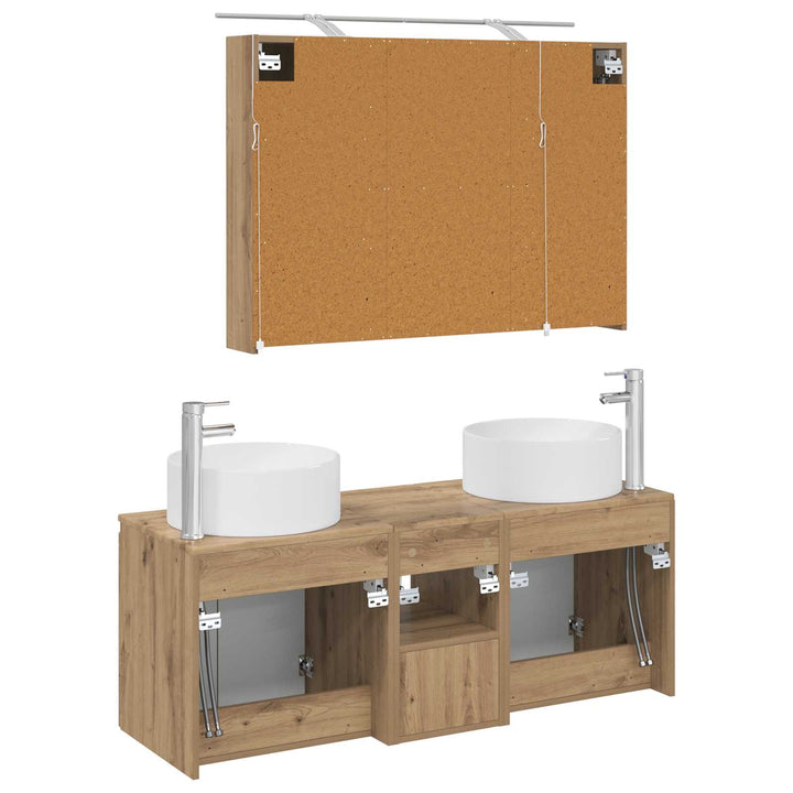 Badeværelsesskabsæt 4 pcs Artisan-eg 100 x 14,5 x 70 cm