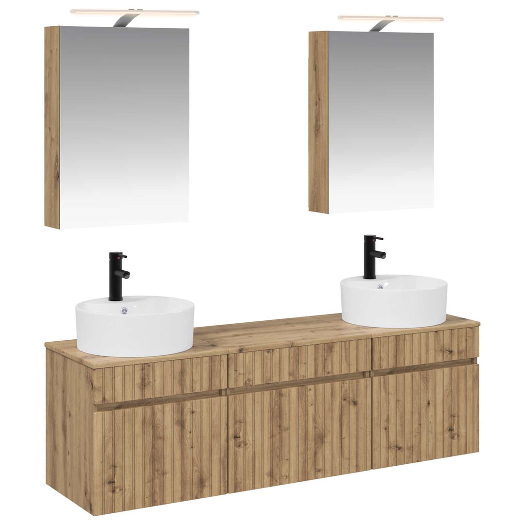 Badeværelsesskabsæt 5 pcs Artisan-eg 50 x 14,5 x 70 cm