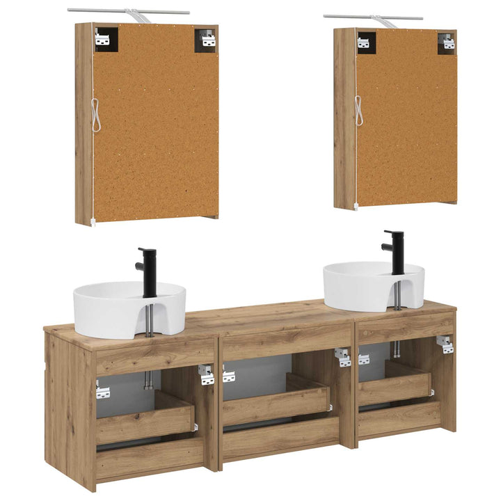 Badeværelsesskabsæt 5 pcs Artisan-eg 50 x 14,5 x 70 cm