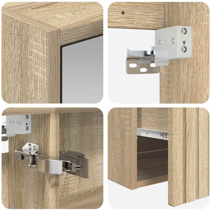Badeværelsesskabsæt 5 pcs Sonoma-eg 50 x 14,5 x 70 cm