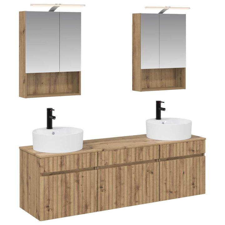 Badeværelsesskabsæt 5 pcs Artisan-eg 50 x 14,5 x 70 cm