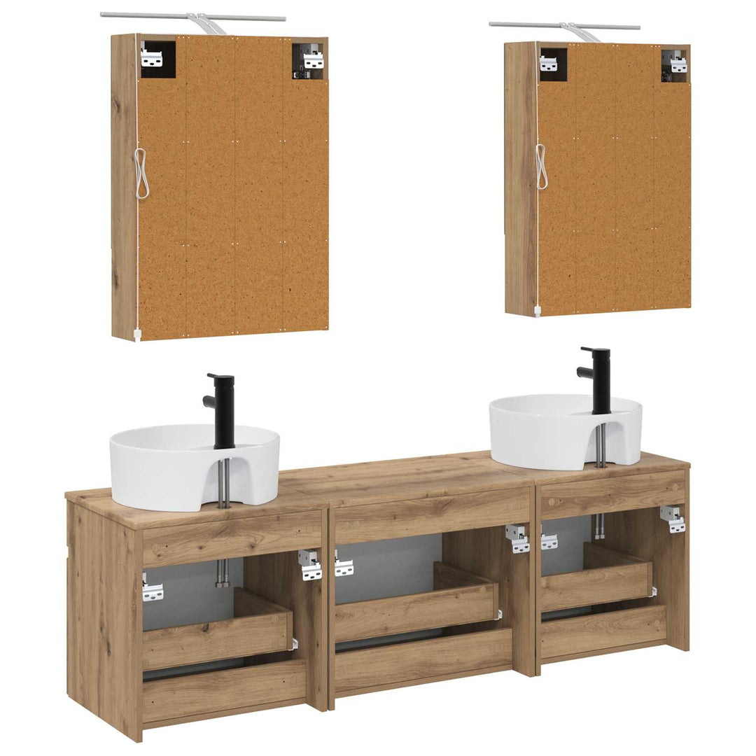 Badeværelsesskabsæt 5 pcs Artisan-eg 50 x 14,5 x 70 cm