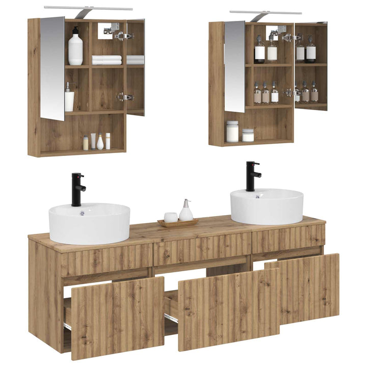 Badeværelsesskabsæt 5 pcs Artisan-eg 50 x 14,5 x 70 cm